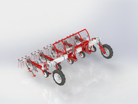 WG 0002 - STL Row-Crop Cultivator Range 3m 3D Model