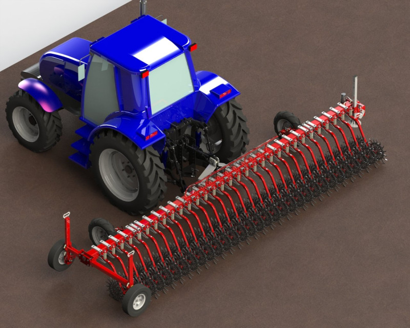 WG 0003 - STL Hinged rotary harrow 6m 3Dモデル .c4d .max .obj .3ds .fbx .stl .blend