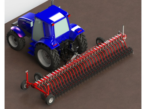 WG 0003 - STL Hinged rotary harrow 6m 3Dモデル