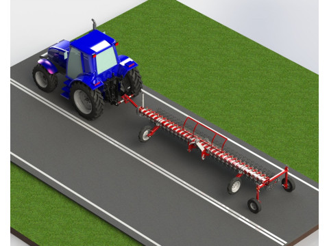 WG 0003 - STL Hinged rotary harrow 6m 3Dモデル