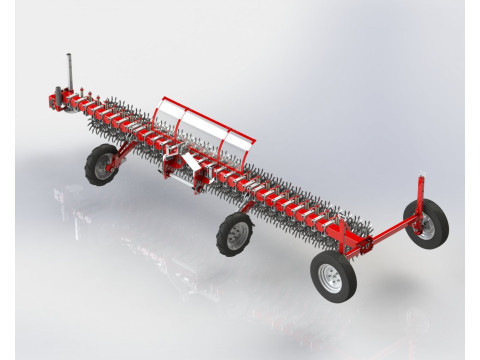 WG 0003 - STL Hinged rotary harrow 6m 3Dモデル