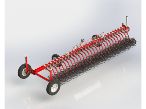WG 0003 - STL Hinged rotary harrow 6m 3Dモデル