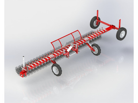WG 0003 - STL Hinged rotary harrow 6m 3Dモデル