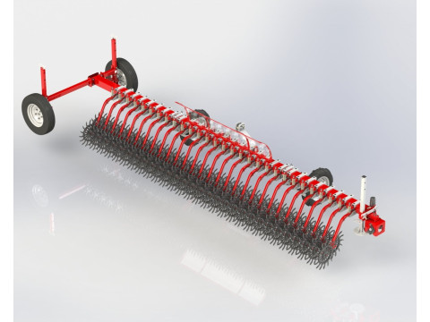 WG 0003 - STL Hinged rotary harrow 6m 3Dモデル