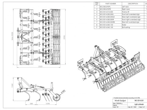 WG 0014 - STL Landscape cultivator 2r3m 3D Model