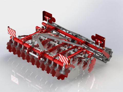 WG 0016 - STL Disc harrow 3m 3Dモデル