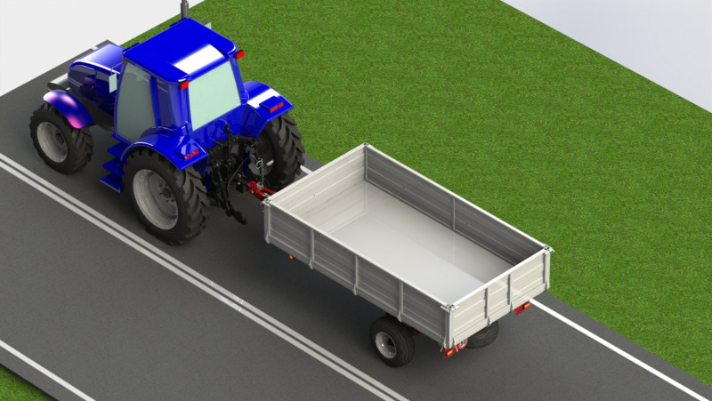 WG 0019 - STL Trailer for traktor 3D Model .c4d .max .obj .3ds .fbx .stl .blend 