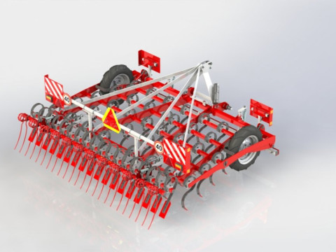 WG 0020 - STL Tine harrow 3m 3Dモデル