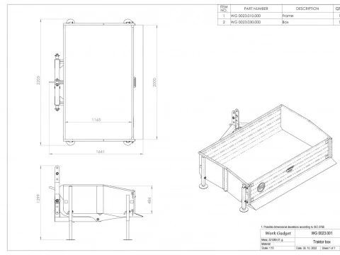 WG 0023 - STL Transport Box for tractor 3D Model