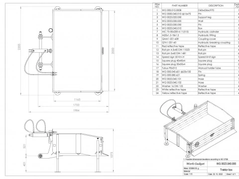 WG 0023 - STL Transport Box for tractor 3D Model