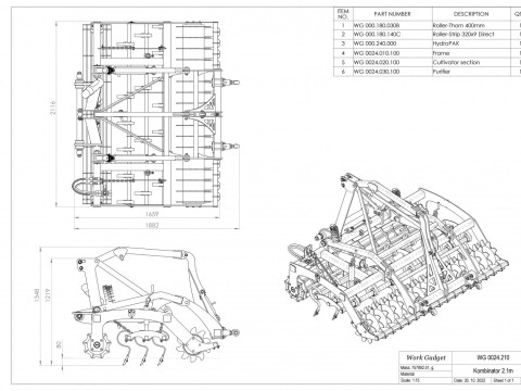 WG 0024 - STL Kombinator 6 in 1 3D 모델