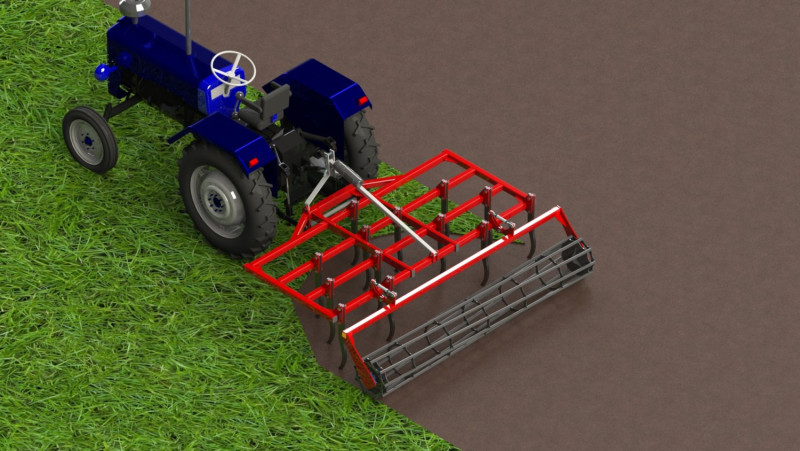 WG 1001 - STL Landscape cultivator 5 in 1 3D Model .c4d .max .obj .3ds .fbx .stl .blend