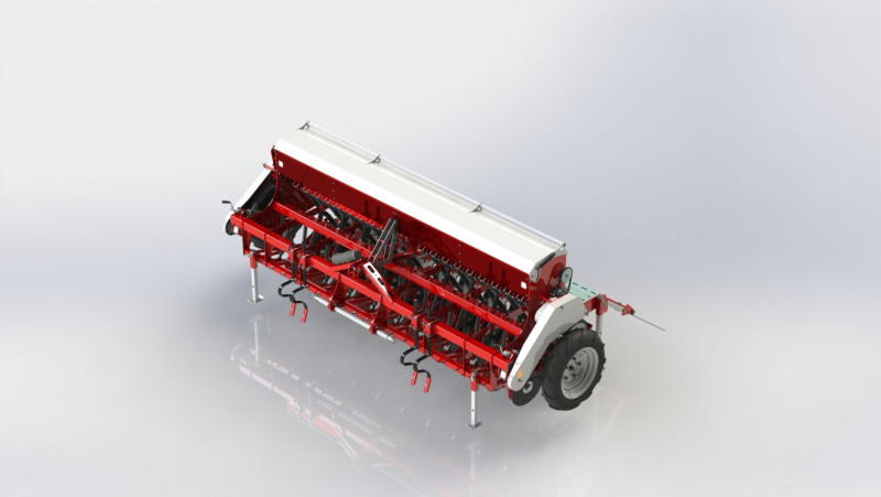 WG 1007 - STL Mounted mechanical seed drill 5 in 1 3D 모델 .c4d .max .obj .3ds .fbx .stl .blend