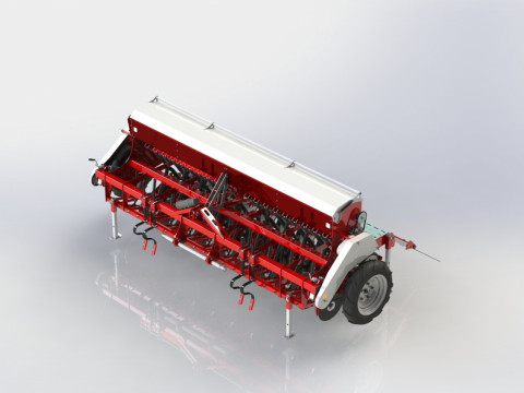 WG 1007 - STL Mounted mechanical seed drill 5 in 1 3D Model