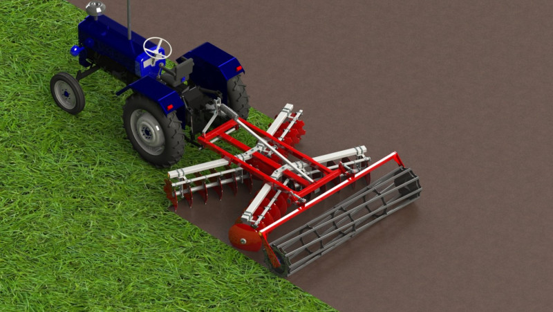 WG 1014 - STL Disc harrow 4 ni 1 Modelo 3D .c4d .max .obj .3ds .fbx .stl .blend 