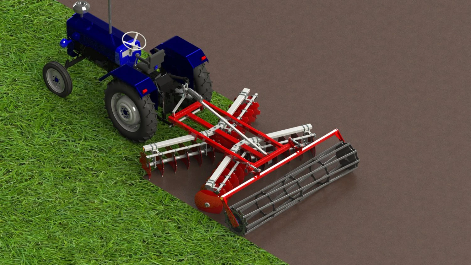 WG 1014 - STL Disc harrow 4 ni 1 3D Model .c4d .max .obj .3ds .fbx .stl .blend 