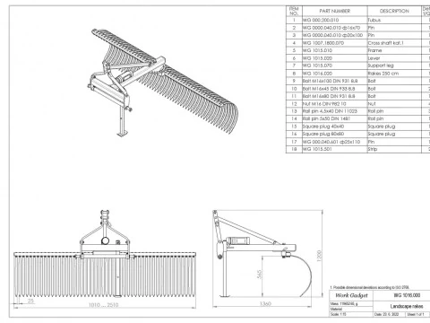 WG 1016 - STL Landscape rakes 3D Model