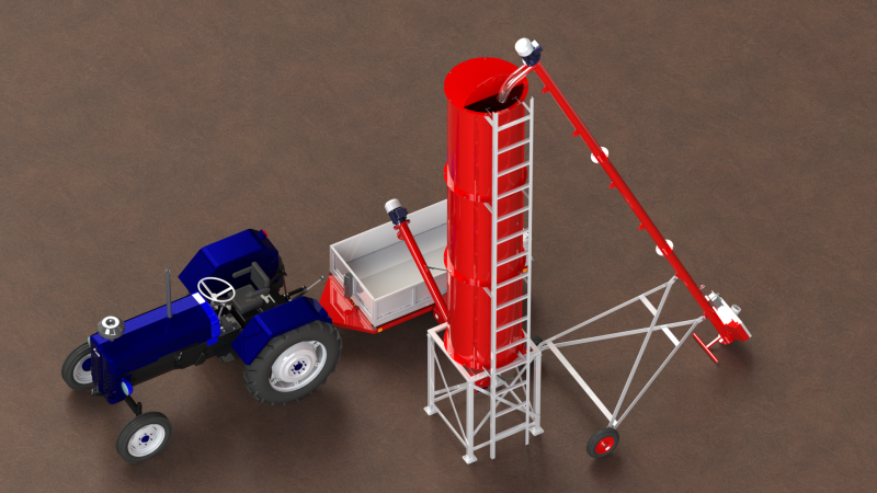 WG 4010 - STL Screw conveyor 4m 3D Model .c4d .max .obj .3ds .fbx .stl .blend