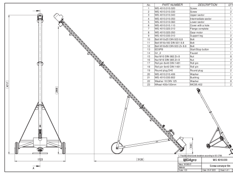WG 4010 - STL Screw conveyor 6m 3D Model