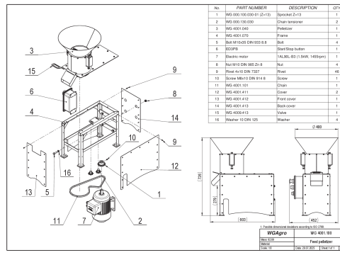 WG 4001 - STL Feed pelletizer - Granulator 3D Model