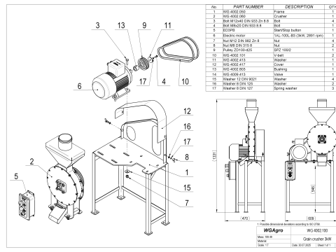 WG 4002 - Grain crusher - scrapper - 3kW 3D Model
