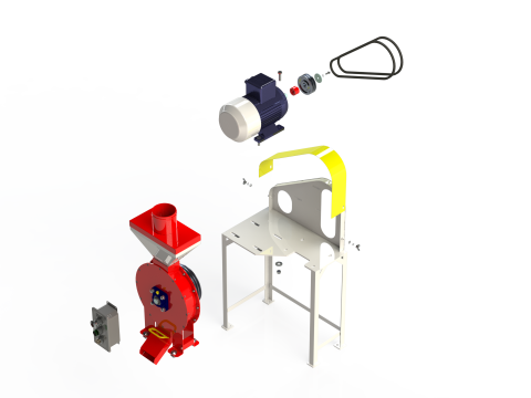 WG 4002 - Grain crusher - scrapper - 3kW 3D Model
