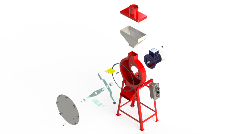 WG 4002 - STL Grain crusher - scrapper - 1 kW 3D Model .c4d .max .obj .3ds .fbx .stl .blend