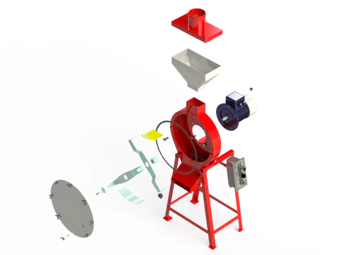 WG 4002 - STL Зернодробилка-скребок - 1 кВт 3D Модель