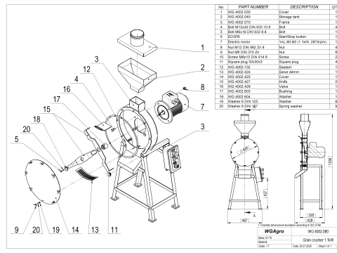 WG 4002 - STL Grain crusher - scrapper - 1 kW 3D 모델