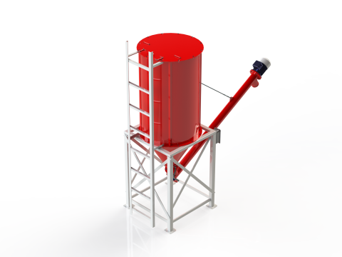 WG 4006 - Silos - 1s with screw conveyor 3D 모델