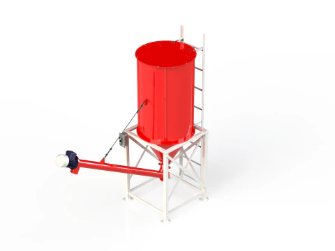 WG 4006 - Silos - 1s with screw conveyor 3D Model