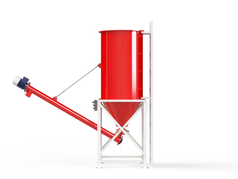 WG 4006 - Silos - 1s with screw conveyor 3D Model