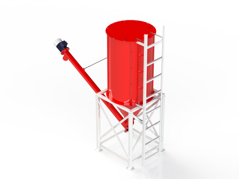 WG 4006 - Silos - 1s with screw conveyor 3D Modell
