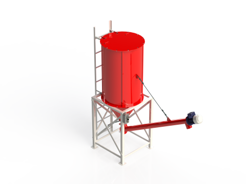 WG 4006 - STL Silos - 1s with screw conveyor 3D Model