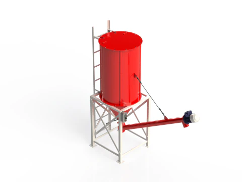 WG 4006 - STL Silos - 1s with screw conveyor 3D Model