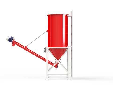 WG 4006 - STL Silos - 1s with screw conveyor 3D Model