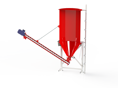 WG 4006 - STL Silos - 1s with screw conveyor 3D Model