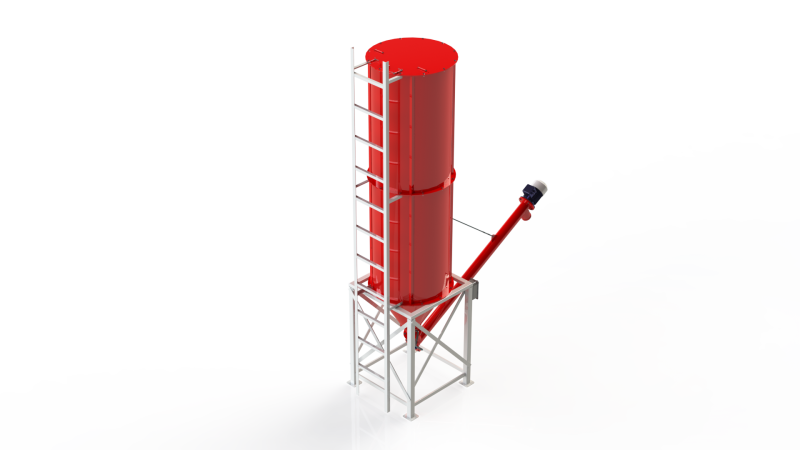 WG 4006 - Silos - 2s with screw conveyor 3D Model .c4d .max .obj .3ds .fbx .stl .blend