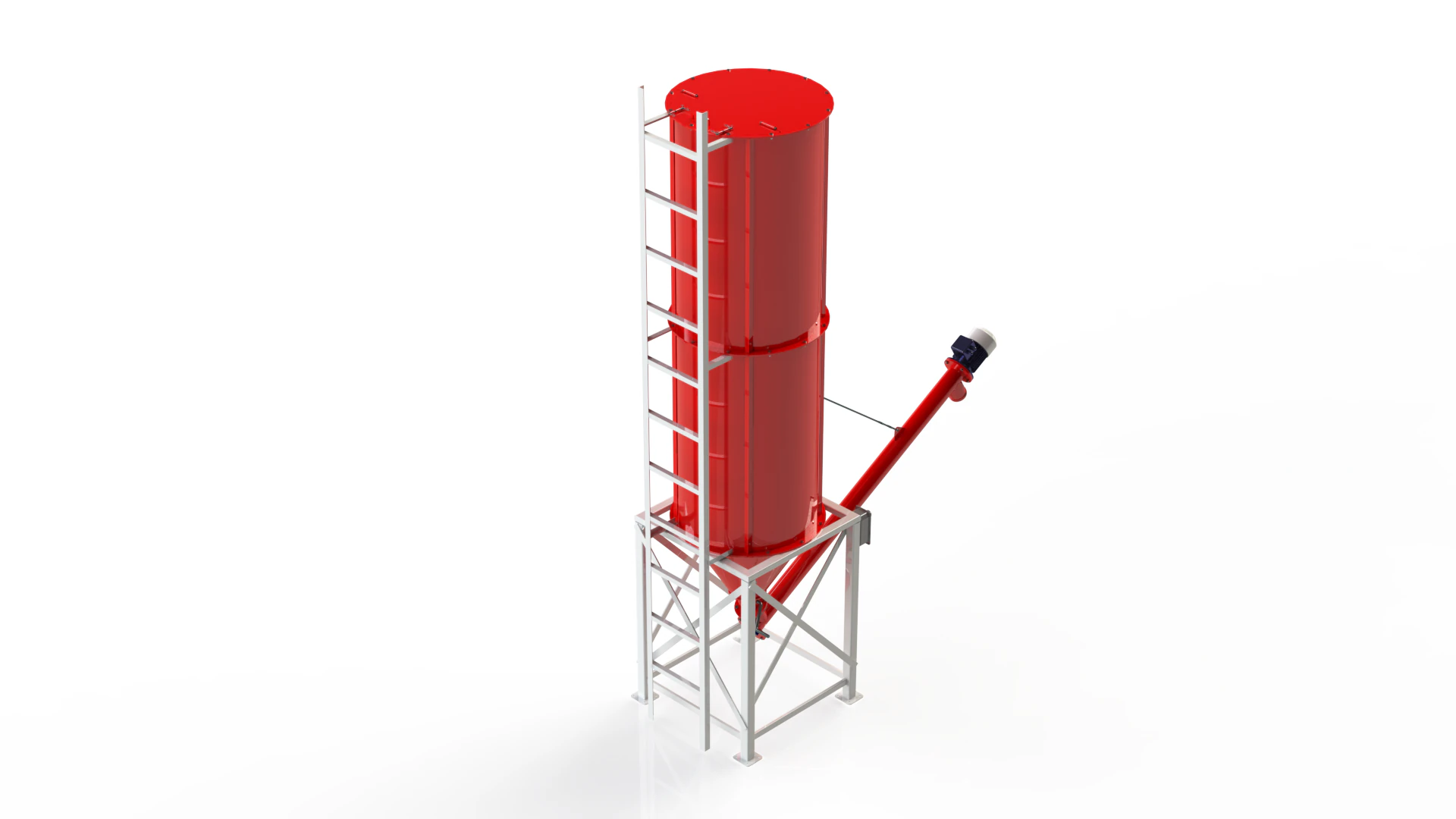 WG 4006 - Silos - 2s with screw conveyor 3D Model .c4d .max .obj .3ds .fbx .stl .blend 