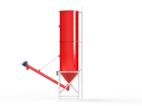WG 4006 - Silos - 2s with screw conveyor 3D Model