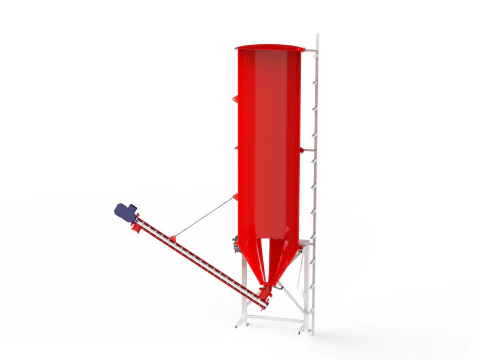 WG 4006 - Silos - 2s with screw conveyor 3D Model