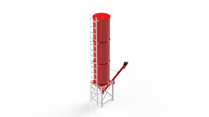 WG 4006 - Silos - 3s with screw conveyor 3D Model .c4d .max .obj .3ds .fbx .stl .blend