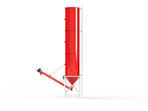 WG 4006 - Silos - 3s with screw conveyor 3D Model