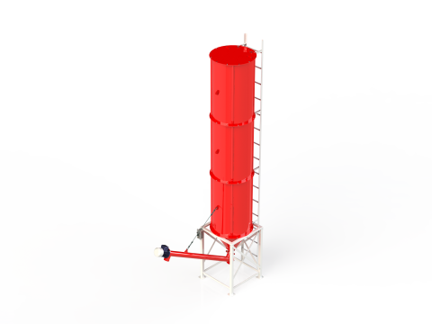 WG 4006 - STL Silos - 3s with screw conveyor 3D 모델