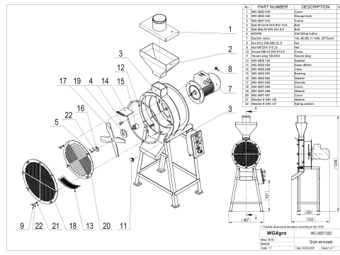 WG 4007 - STL Grain winnower 3D Model