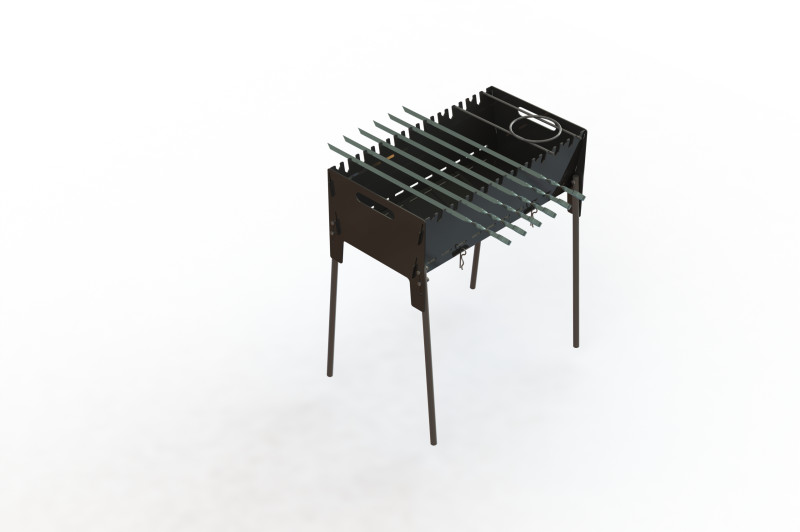WG 8010 - Folding BBQ Grill 3D Model .c4d .max .obj .3ds .fbx .stl .blend