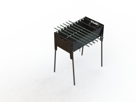 WG 8010 - Folding BBQ Grill Modelo 3D