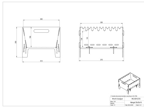 WG 8010 - Folding BBQ Grill 3D Model