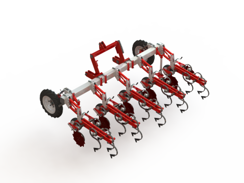 WG 0002 - Inter-row cultivator 3m Model 3D