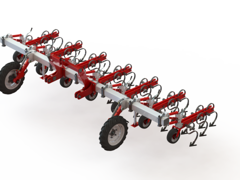 WG 0002 - Inter-row cultivator 4m Model 3D